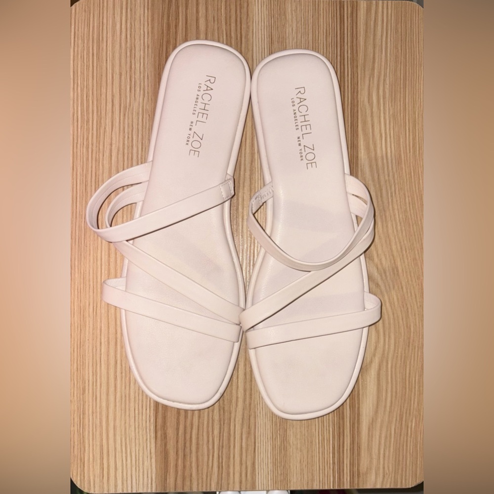 Rachel Zoe Womenโs White Strappy Sandals Sz 10